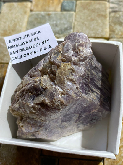 LEPIDOLITE MICA : HIMALAYA MINE, SAN DIEGO COUNTY, U.S.A. 80g MF4742