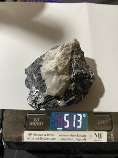 SOLID GALENA WITH FLUORITE : BOLTSBURN MINE, ROOKHOPE, CO DURHAM, ENGLAND 513g MF4743