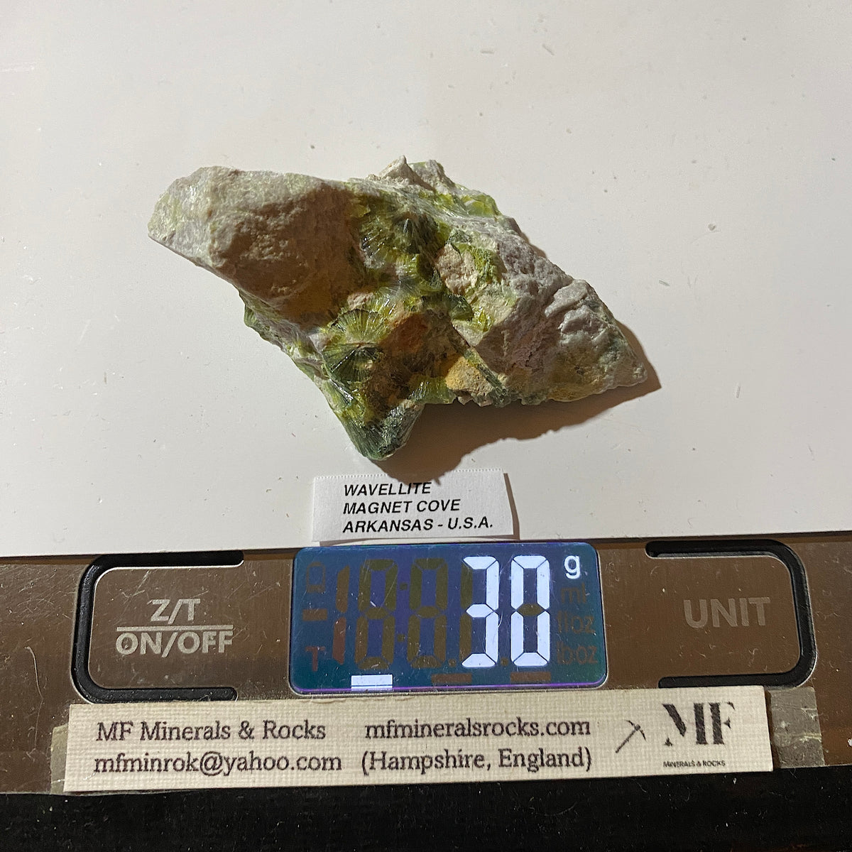 WAVELLITE : MAGNET COVE, HOT SPRINGS COUNTY, ARKANSAS U.S.A.  30g MF5458