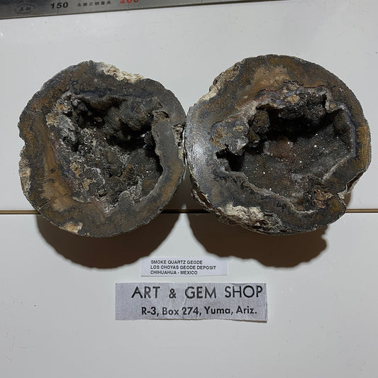 SMOKE QUARTZ GEODE NODULE : LOS CHOYAS GEODE DEPOSIT, MEXICO 787g MF5460