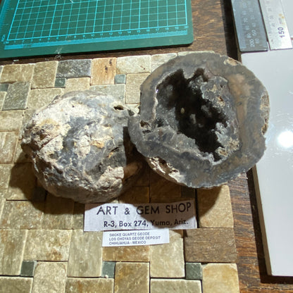 SMOKE QUARTZ GEODE NODULE : LOS CHOYAS GEODE DEPOSIT, MEXICO 787g MF5460