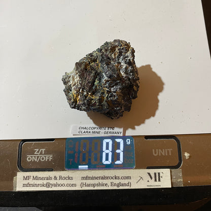 CHALCOPYRITE [ETC] : CLARA MINE, FREIBURG, GERMANY. 83g. MF5461