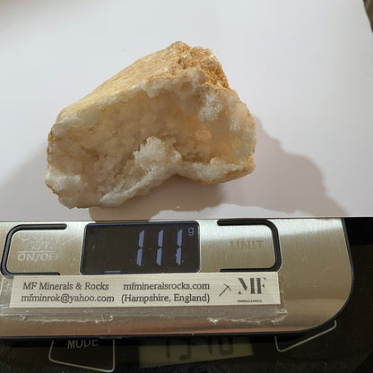 EXQUISITE QUARTZ GEODE - VALDEMANTILLO RAVINE, CASILE-LEON, SPAIN 111g MF949