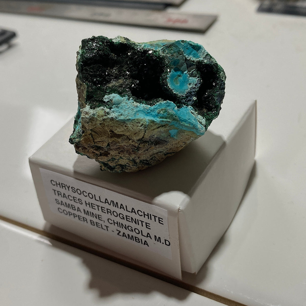 CHRYSOCOLLA/MALACHITE : SAMBA MINE, KASOMPE, COPPER BELT, ZAMBIA 32g MF5468