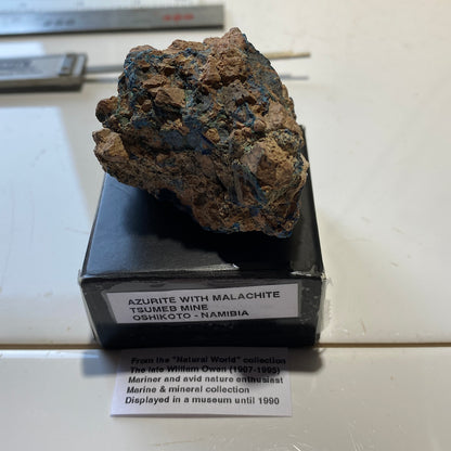 AZURITE WITH MALACHITE - TSUMEB MINE, OSHIKOTO, NAMIBIA, AFRICA 87g MF916
