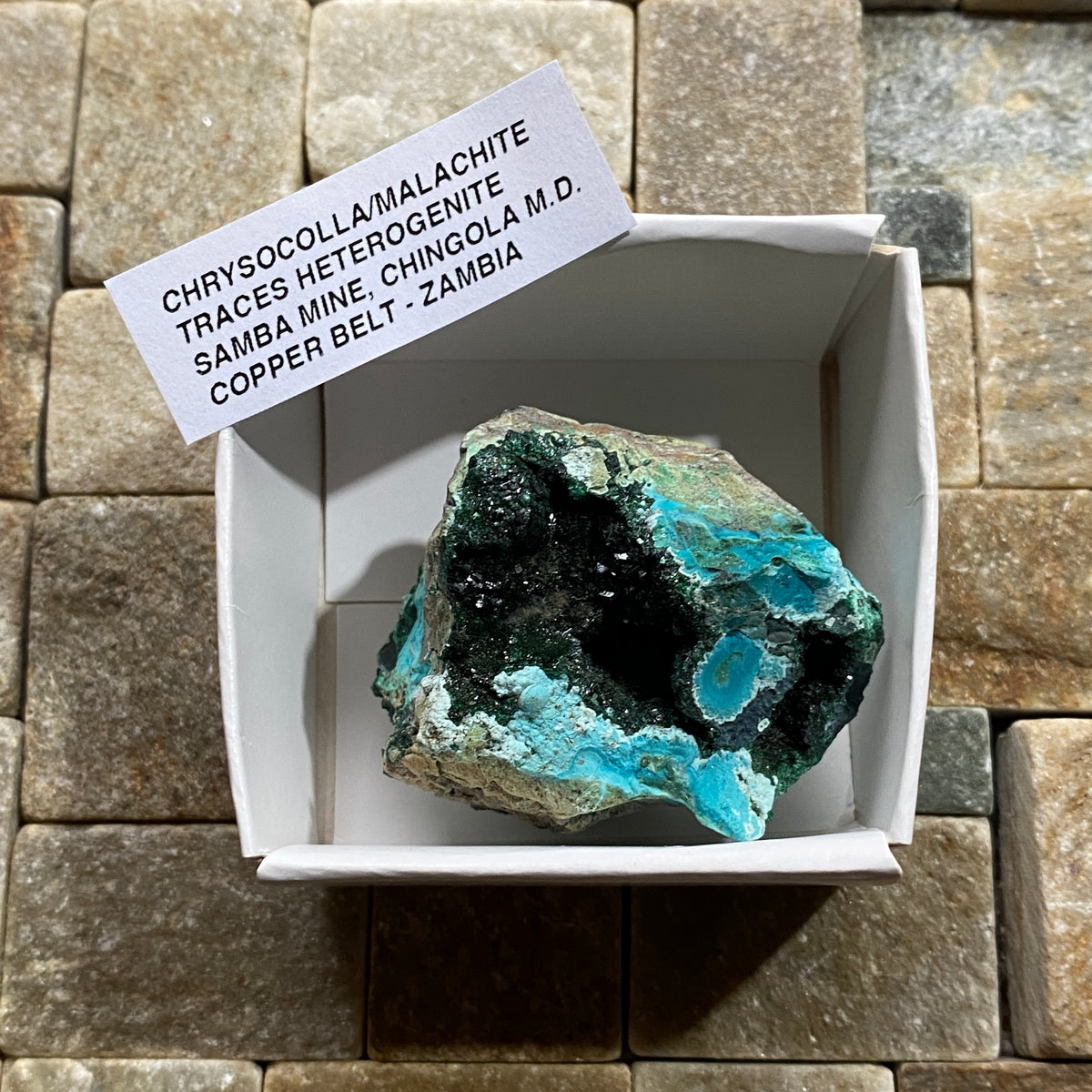 CHRYSOCOLLA/MALACHITE : SAMBA MINE, KASOMPE, COPPER BELT, ZAMBIA 32g MF5468