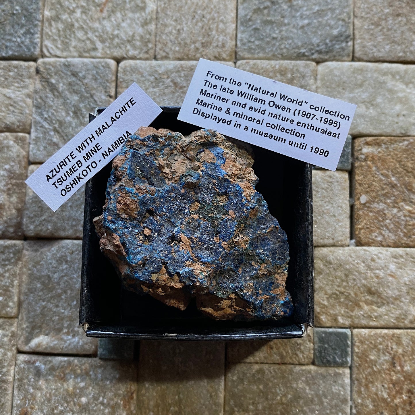 AZURITE WITH MALACHITE - TSUMEB MINE, OSHIKOTO, NAMIBIA, AFRICA 87g MF916