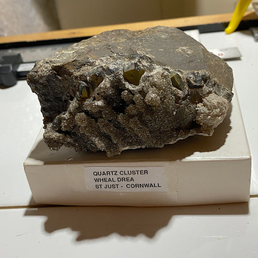 INTERESTING QUARTZ CLUSTER [ETC] FROM WHEAL DREA, BOTALLACK, CORNWALL  440g MF5473