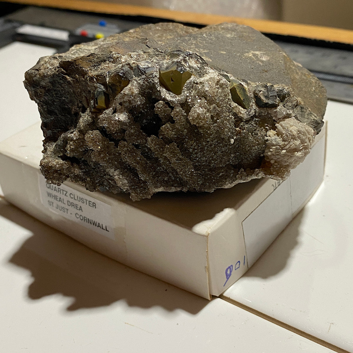 INTERESTING QUARTZ CLUSTER [ETC] FROM WHEAL DREA, BOTALLACK, CORNWALL  440g MF5473