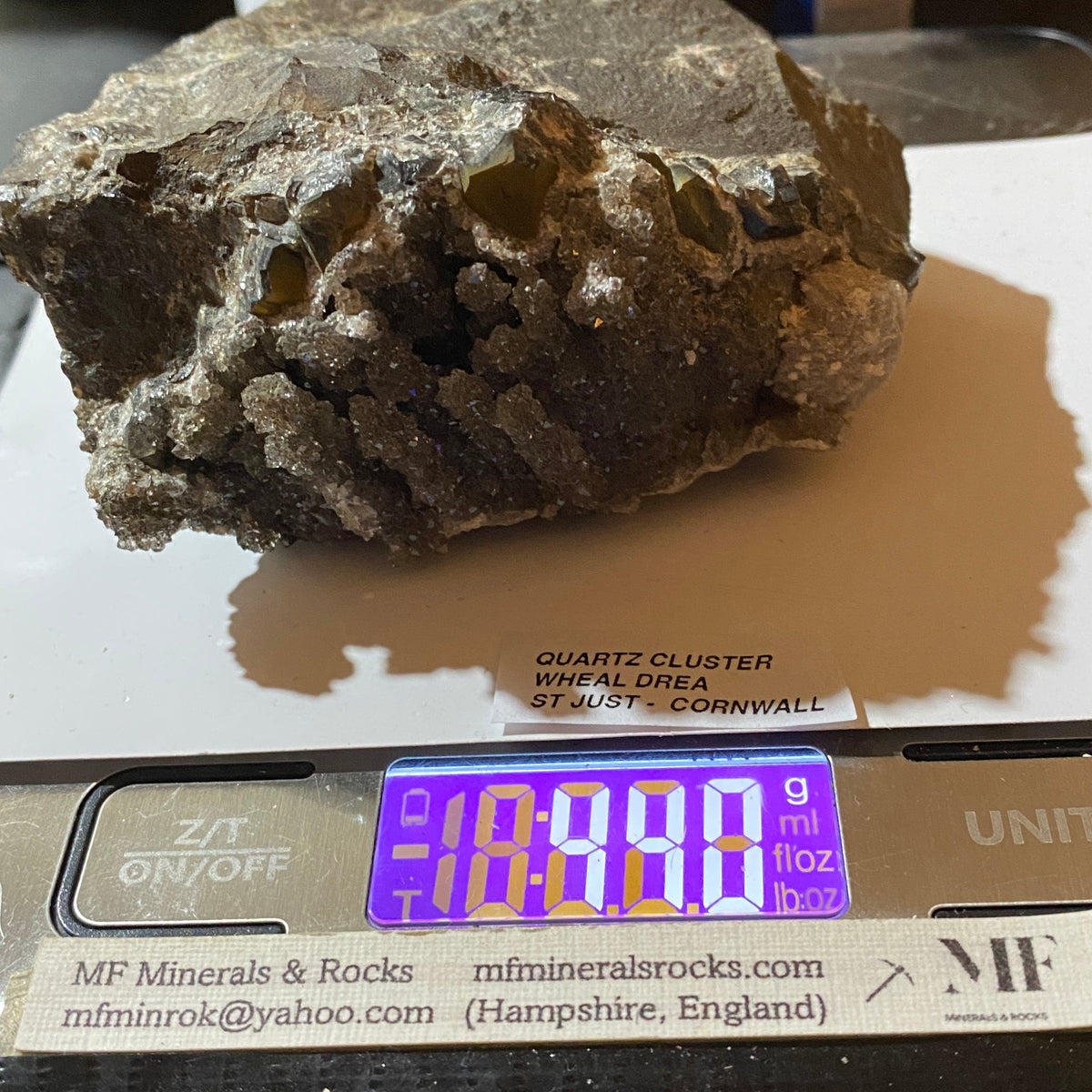 INTERESTING QUARTZ CLUSTER [ETC] FROM WHEAL DREA, BOTALLACK, CORNWALL  440g MF5473