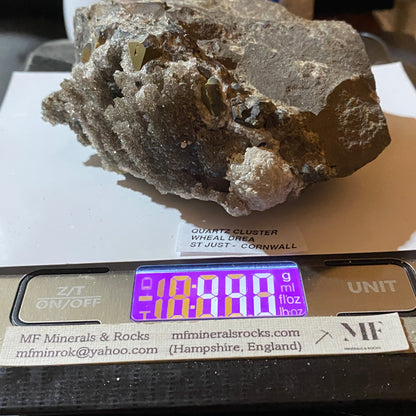INTERESTING QUARTZ CLUSTER [ETC] FROM WHEAL DREA, BOTALLACK, CORNWALL  440g MF5473