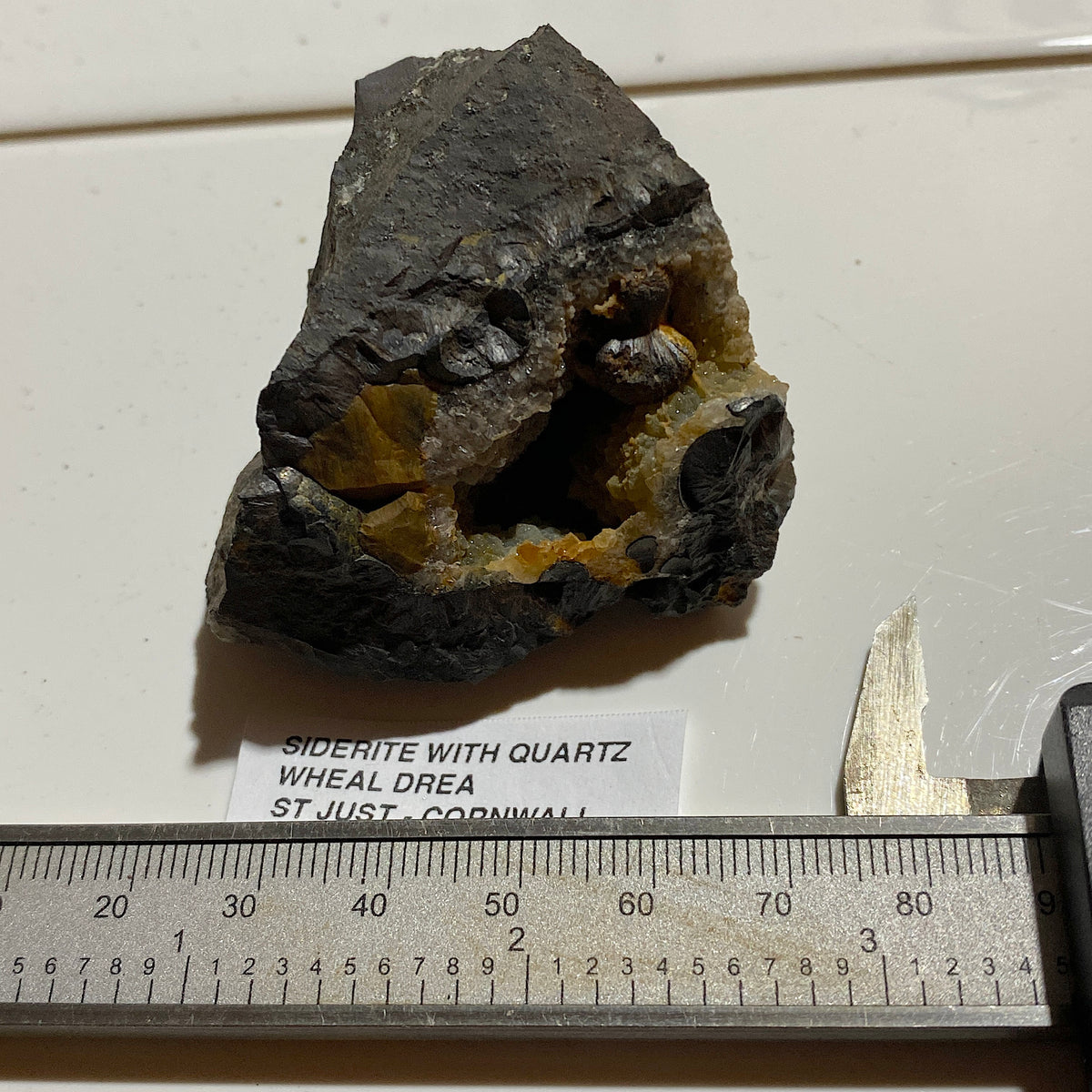 SIDERITE WITH QUARTZ : WHEAL DREA, BOTALLACK, ST JUST, CORNWALL  104g. MF5474