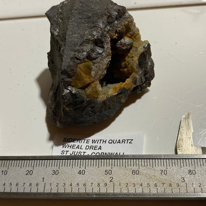 SIDERITE WITH QUARTZ : WHEAL DREA, BOTALLACK, ST JUST, CORNWALL  104g. MF5474