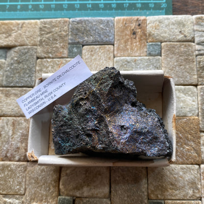 COPPER ORE, BORNITE ON CHALCOCITE [ETC] - FLAMBEAU MINE, WISCONSON, U.S.A. 272g MF1000