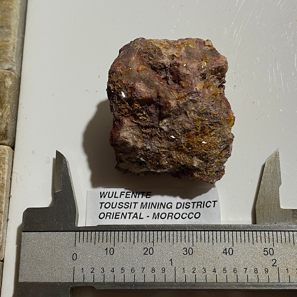 WULFENITE ON MATRIX : TOUSSIT MINING DISTRICT, ORIENTAL - MOROCCO  37g MF5480