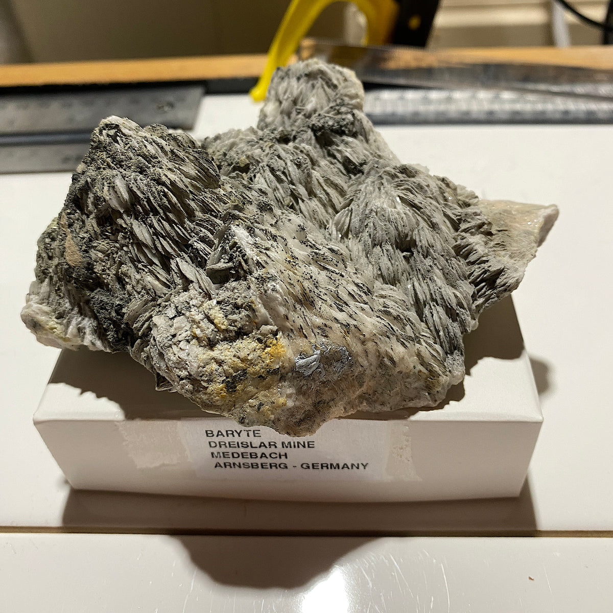 BARYTE WITH CHALCOPYRITE : DREISLAR MINE, MEDEBACH, ARNSBERG, GERMANY. 537g. MF5481