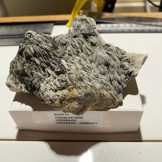 BARYTE WITH CHALCOPYRITE : DREISLAR MINE, MEDEBACH, ARNSBERG, GERMANY. 537g. MF5481