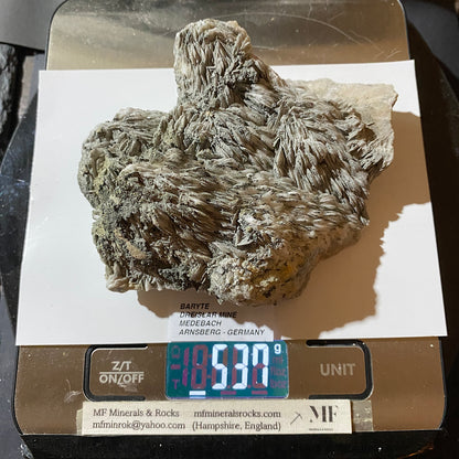 BARYTE WITH CHALCOPYRITE : DREISLAR MINE, MEDEBACH, ARNSBERG, GERMANY. 537g. MF5481