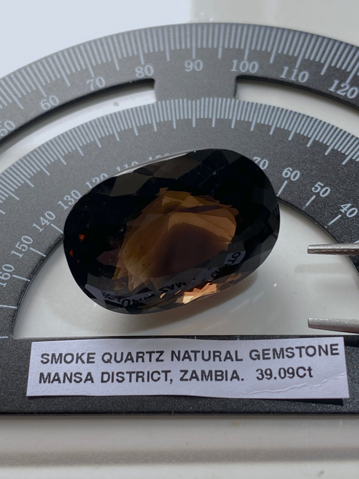 SMOKE QUARTZ NATURAL GEMSTONE : MANSA DISTRICT, LUAPULA PROVINCE, ZAMBIA 39.16Ct MFG4834