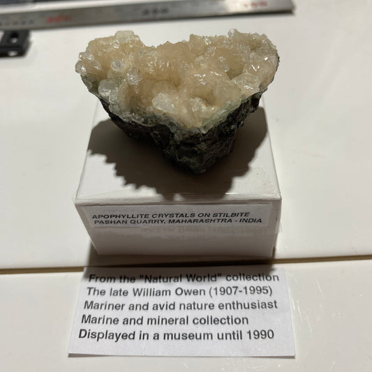 APOPHYLLITE CRYSTALS ON STILBITE : PASHAN QUARRY, PUNE, MAHARASHTRA, INDIA. 42g MF5482