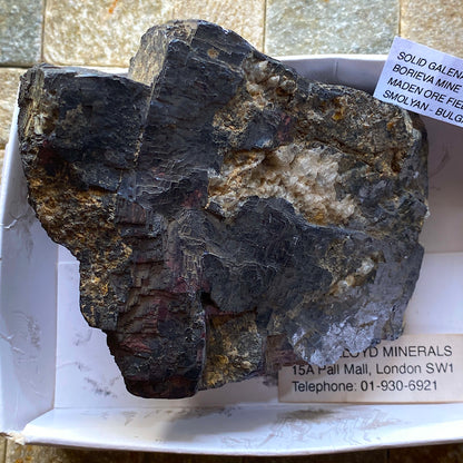 MINERAI DE GALÈNE SOLIDE DE LA MINE BORIEVA, BULGARIE LOURD 1020g MF1006