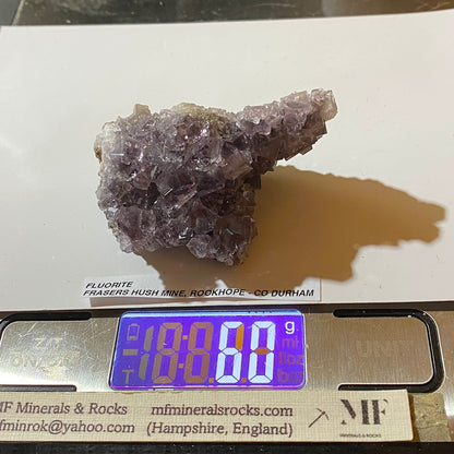 FLUORITE : FRASERS HUSH MINE, ROOKHOPE, COUNTY DURHAM, ENGLAND  60g MF5488