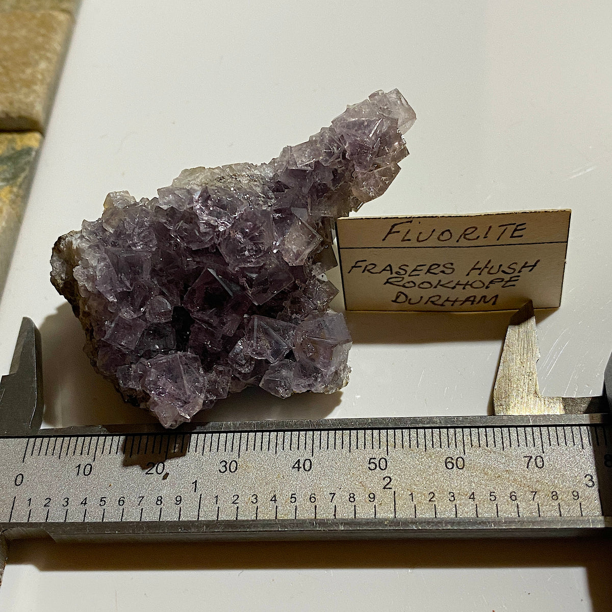 FLUORITE : FRASERS HUSH MINE, ROOKHOPE, COUNTY DURHAM, ENGLAND  60g MF5488