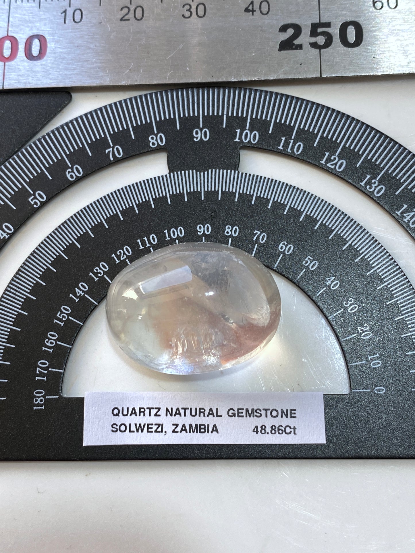 QUARTZ NATURAL GEMSTONE : SOLWEZI, N.W. PROVINCE, ZAMBIA, AFRICA 48.86Ct MFG4841
