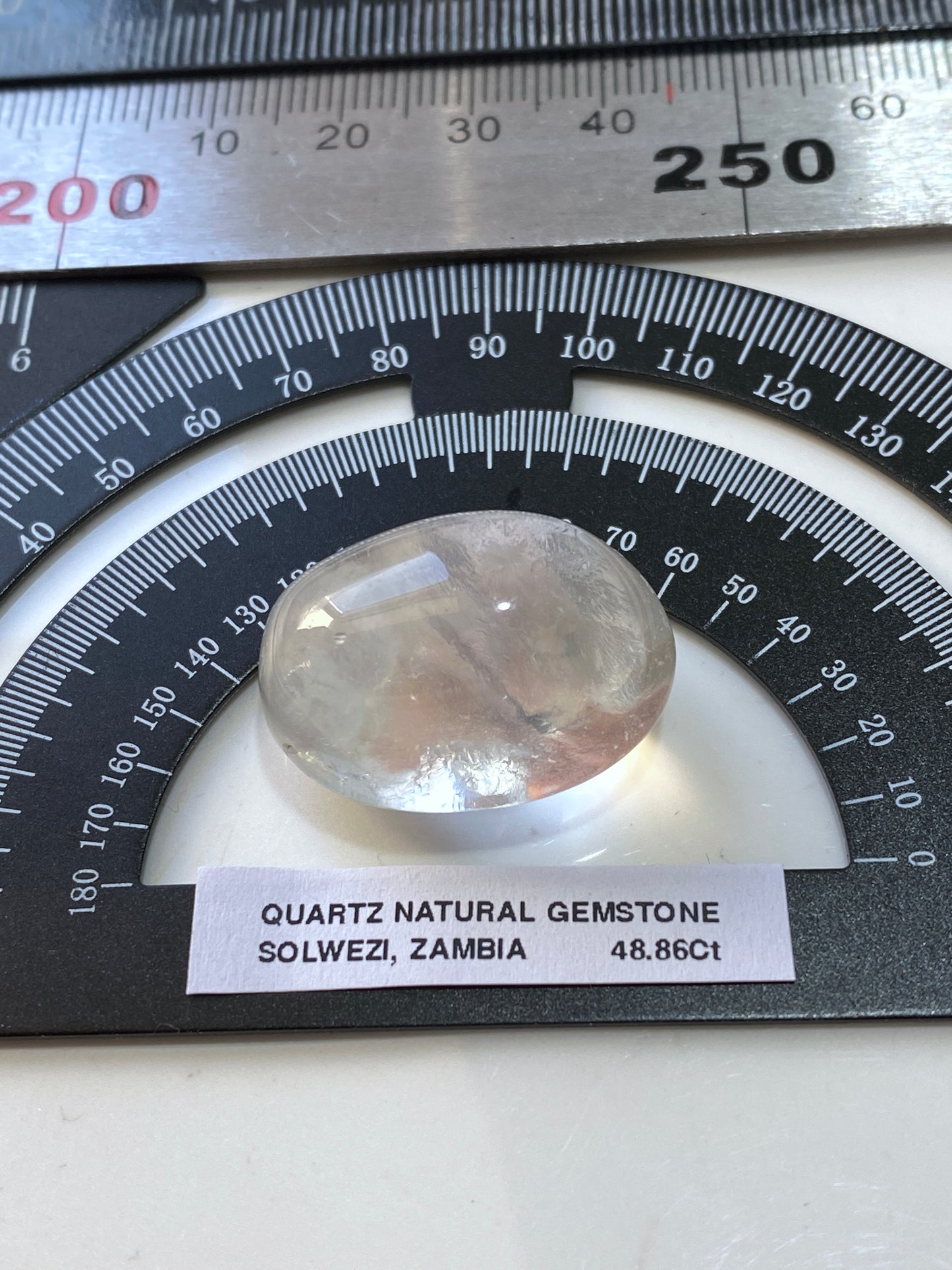 QUARTZ NATURAL GEMSTONE : SOLWEZI, N.W. PROVINCE, ZAMBIA, AFRICA 48.86Ct MFG4841