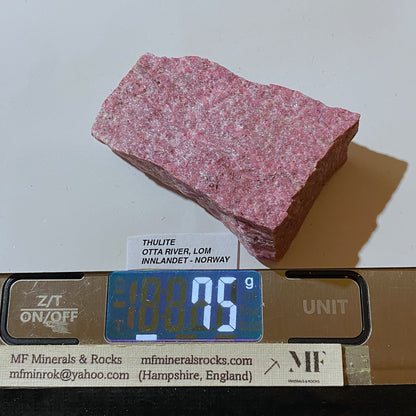 THULITE : OTTA RIVER, LOM, INNLANDET, NORWAY          75g. MF5491