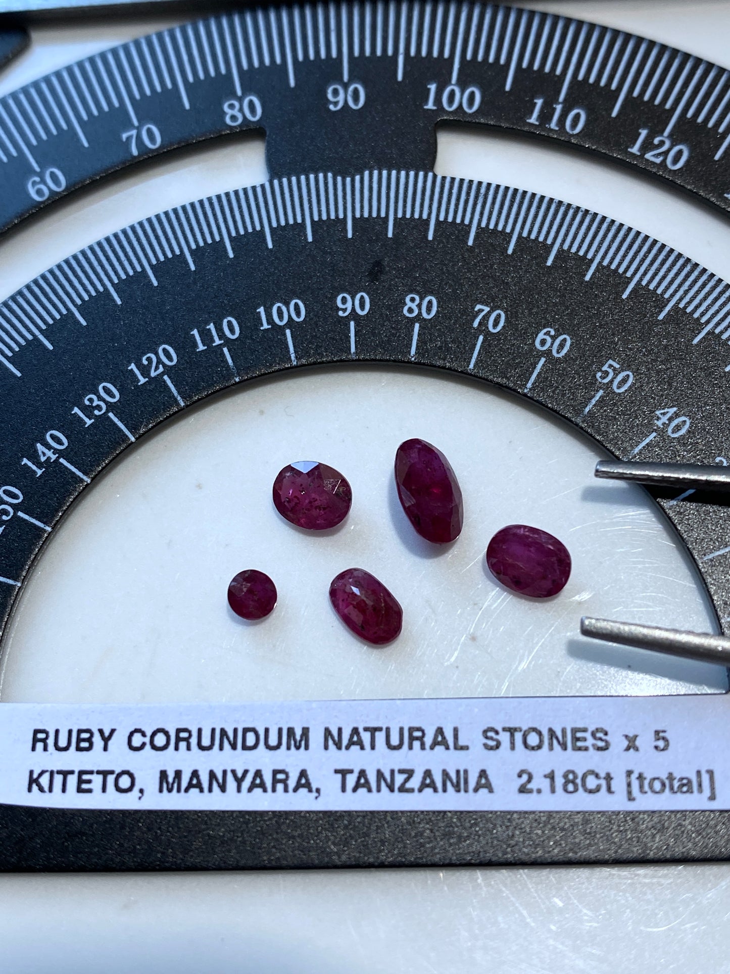 RUBY CORUNDUM GEMSTONES x 5 : NATURAL MINED, MANYARA, TANZANIA 2.18Ct MFG4845