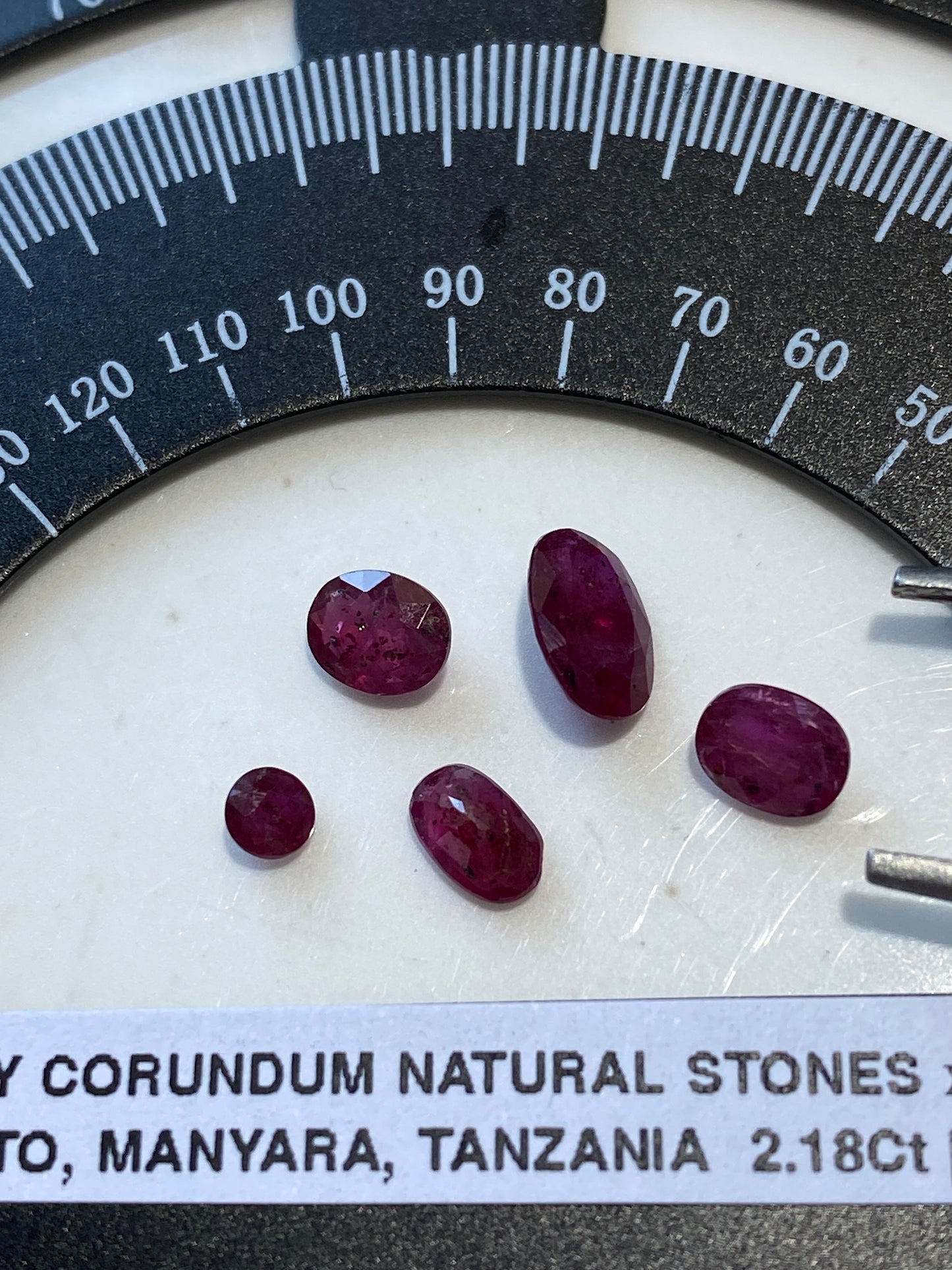 RUBY CORUNDUM GEMSTONES x 5 : NATURAL MINED, MANYARA, TANZANIA 2.18Ct MFG4845