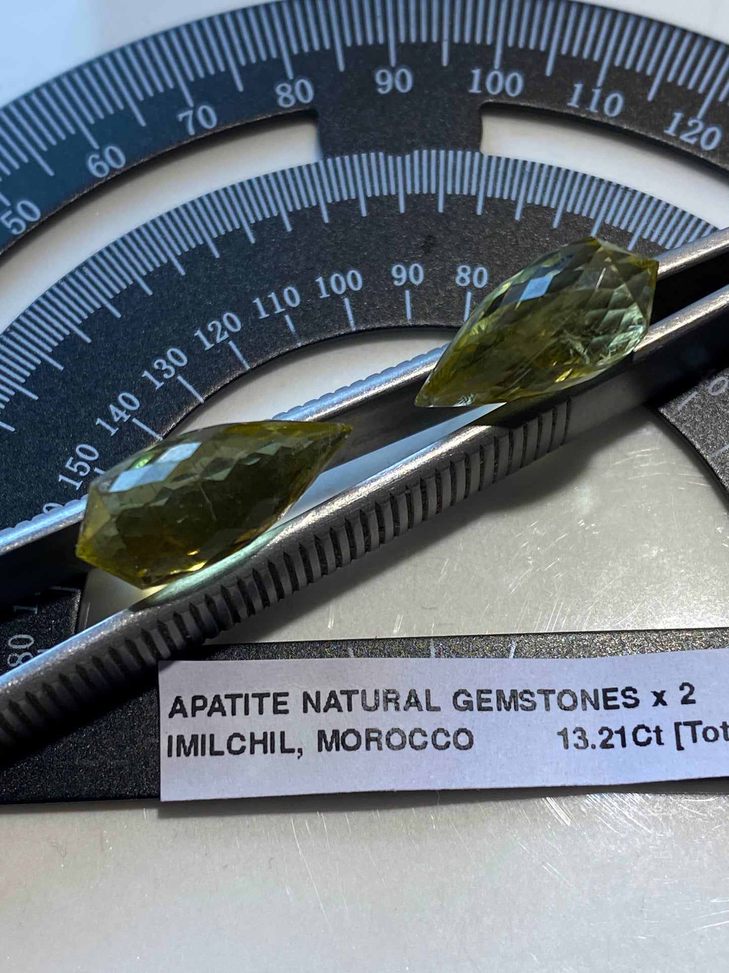 APATITE NATURAL GEMSTONES x 2 : IMILCHIL, MOROCCO. 13.21Ct MFG4846