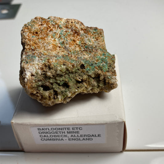 BAYLDONITE ON MATRIX - DRIGGETH MINE, CUMBRIA, ENGLAND. 60g MF2379