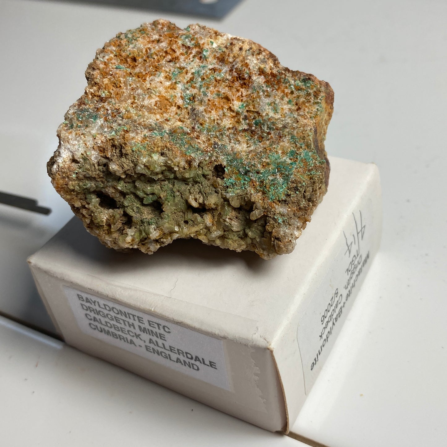 BAYLDONITE ON MATRIX - DRIGGETH MINE, CUMBRIA, ENGLAND. 60g MF2379