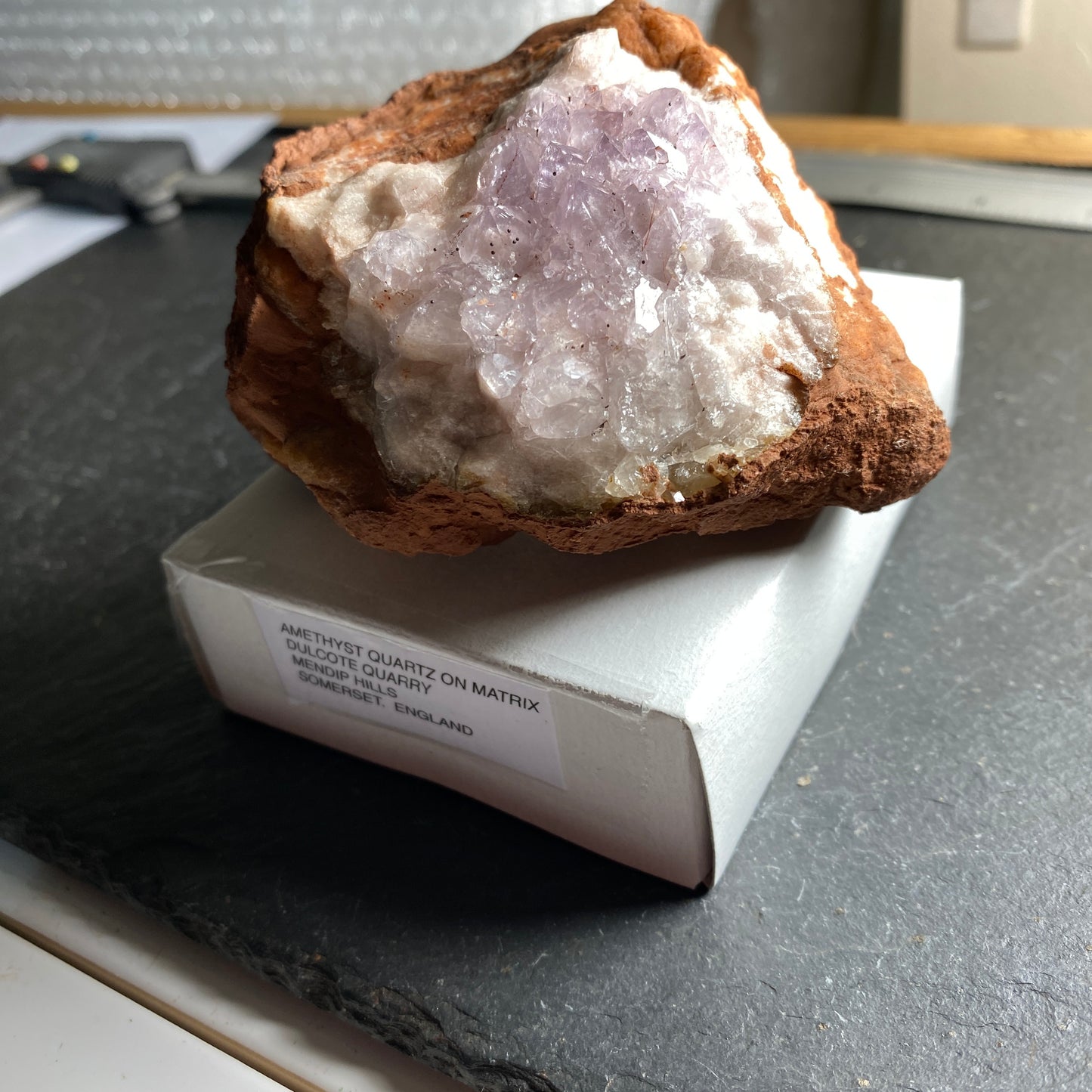 AMETHYST QUARTZ, DULCOTE QUARRY, SOMERSET RARE SPECIMEN 334g MF1565