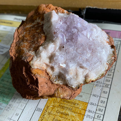 AMETHYST QUARTZ, DULCOTE QUARRY, SOMERSET RARE SPECIMEN 334g MF1565