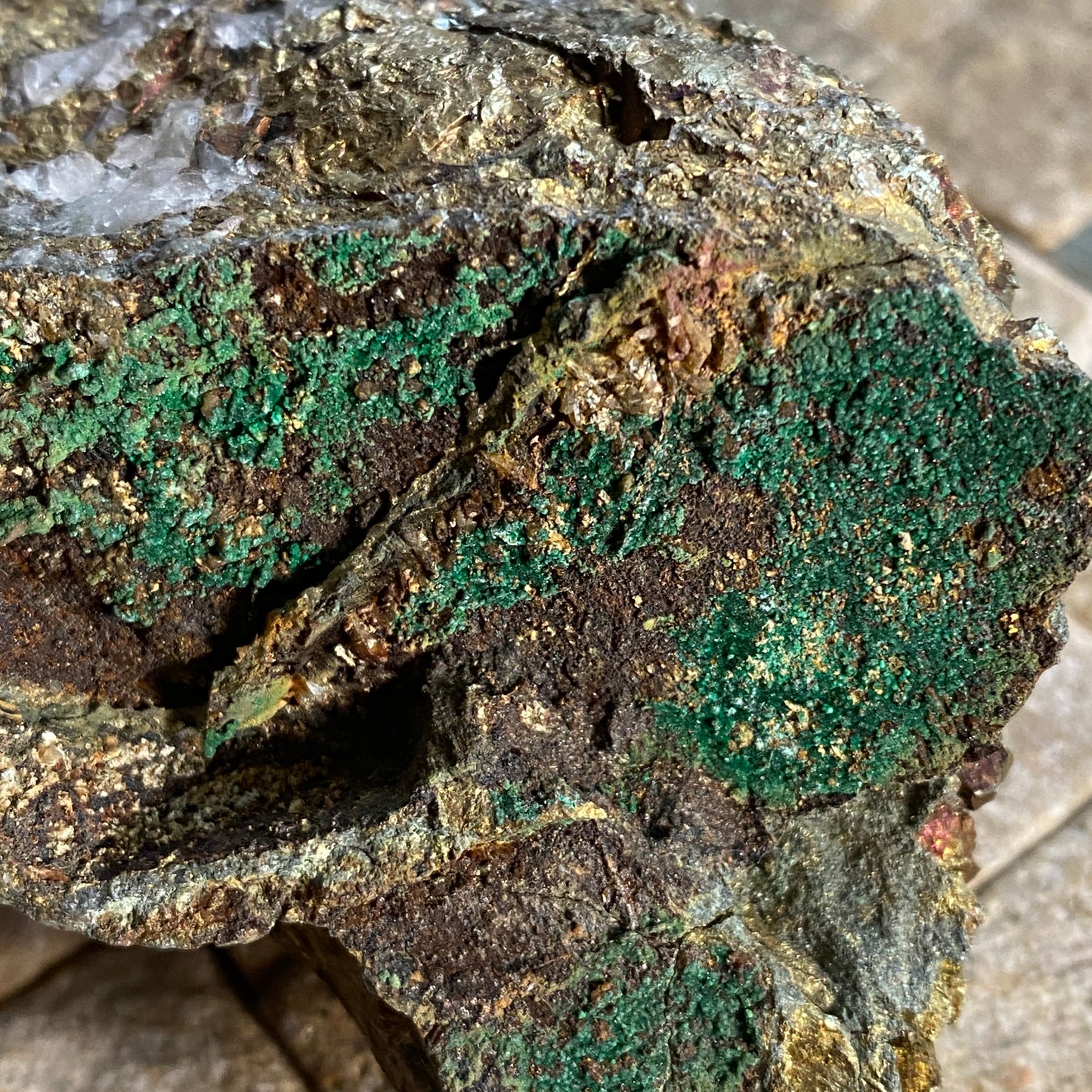 CHALCOPYRITE [ETC] - HANGING WALL VEIN, GEEVOR TIN MINE, PENDEEN, CORNWALL, ENGLAND