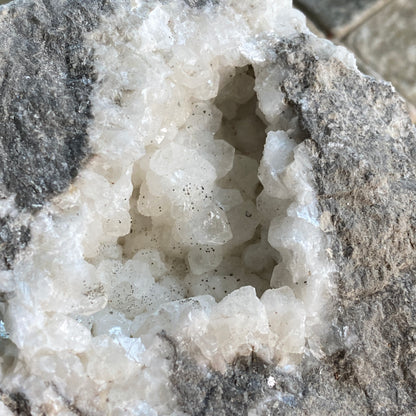 CALCITE VUG IN CARBONIFEROUS LIMESTONE - WICKWAR QUARRY, 358g MF2382