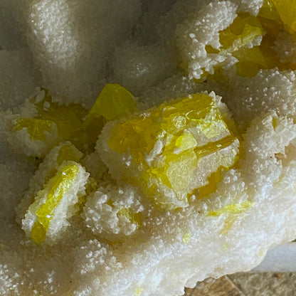 SULPHUR WITH CALCITE BEAUTIFUL LARGE SPECIMEN FROM SICILY LARGE 910g MF1569