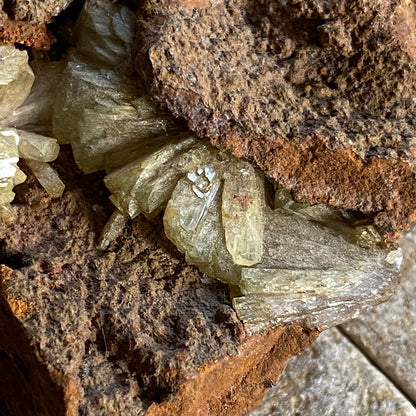 ADAMITE IN LIMONITE MATRIX - OJUELA MINE, MEXICO. 45g MF2132