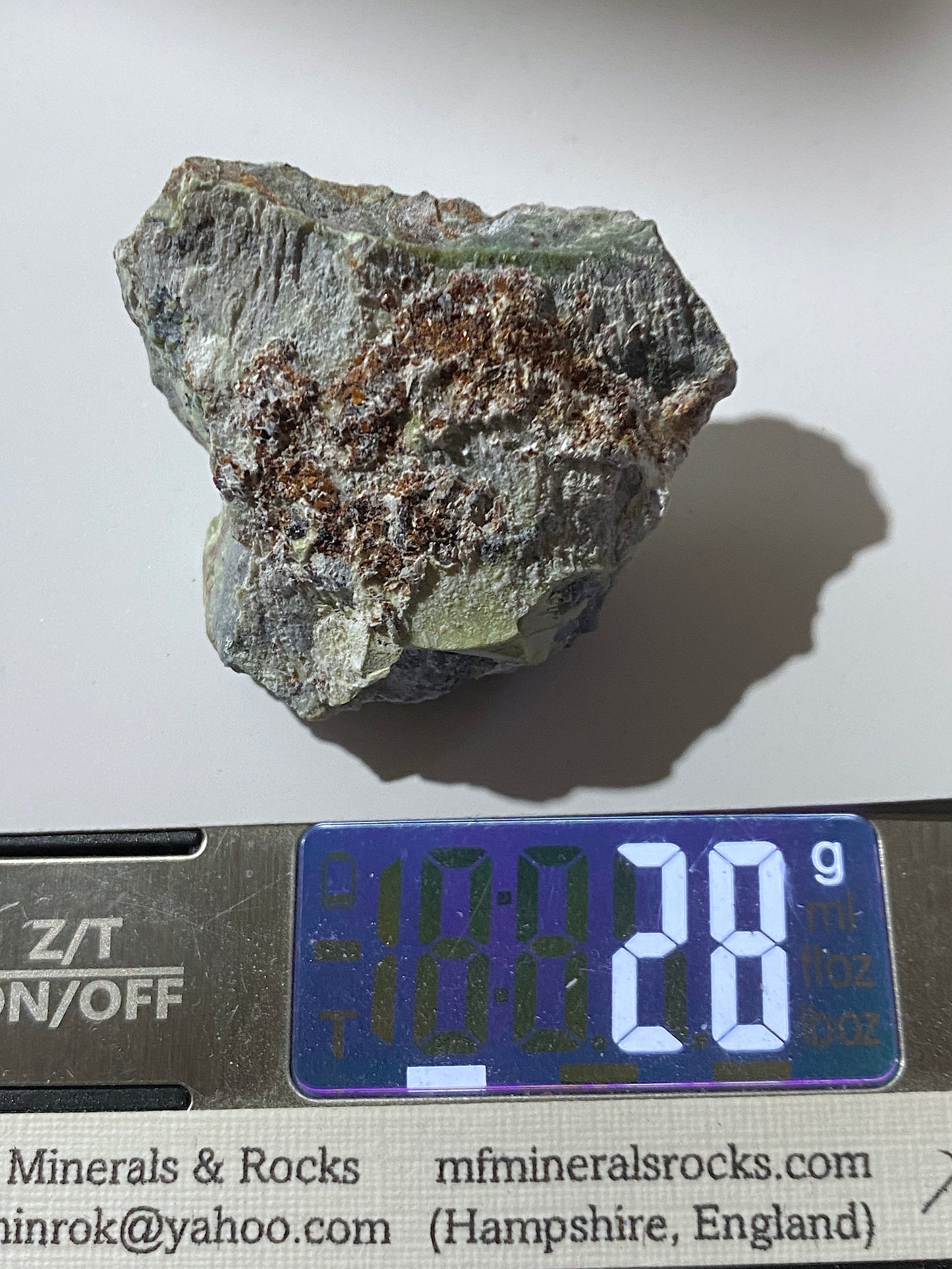 PYROAURITE ON SERPENTINE :NIKKA VORD, UNST,SHETLAND, SCOTLAND 28g MF4845