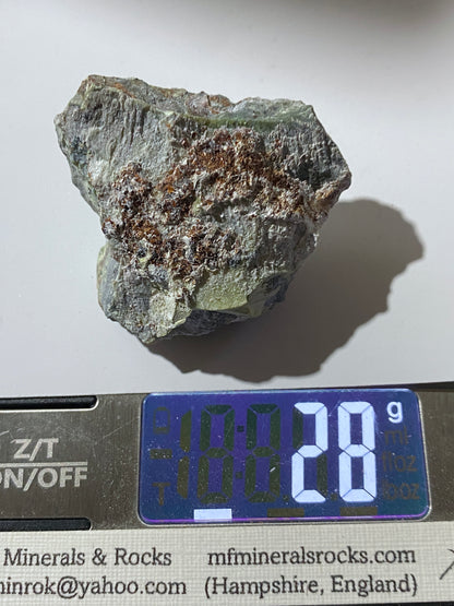 PYROAURITE ON SERPENTINE :NIKKA VORD, UNST,SHETLAND, SCOTLAND 28g MF4845