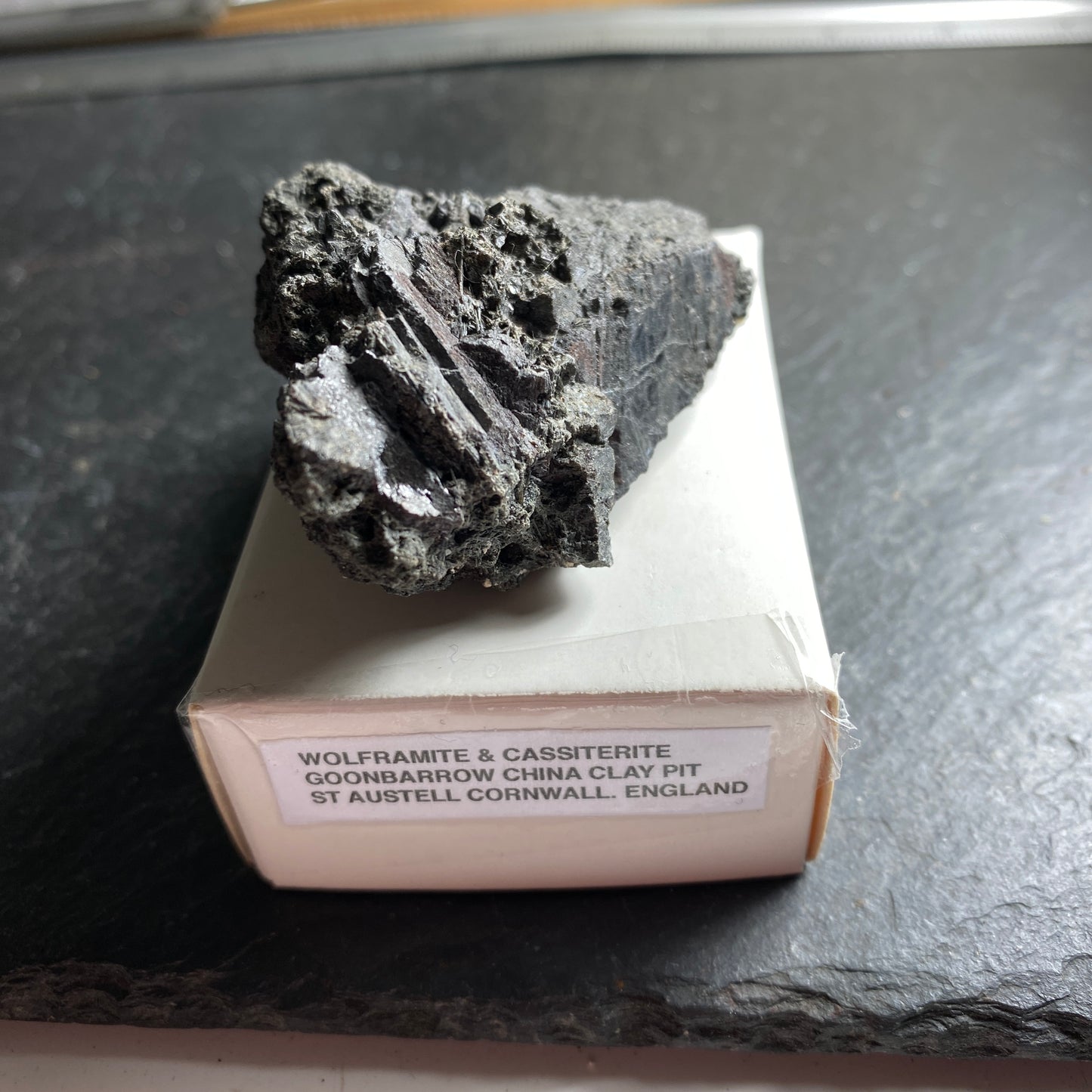 WOLFRAMITE WITH CASSITERITE, GOONBARROW, CORNWALL, ENGLAND 117g MF1577