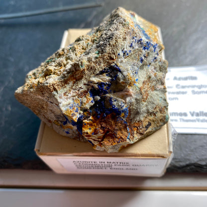 AZURITE ETC FROM CANNINGTON PARK QUARRY, SOMERSET, ENGLAND 130g MF1581