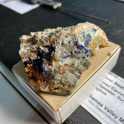 AZURITE ETC FROM CANNINGTON PARK QUARRY, SOMERSET, ENGLAND 130g MF1581