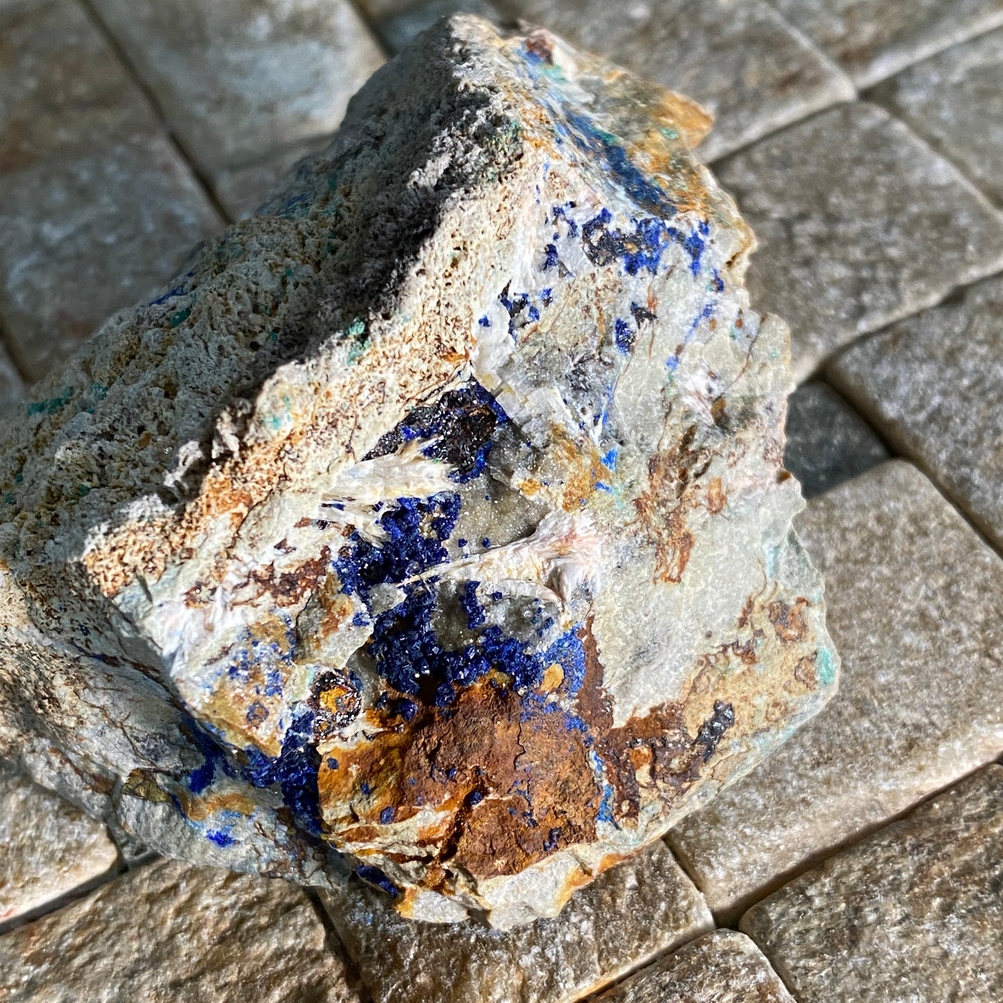 AZURITE ETC FROM CANNINGTON PARK QUARRY, SOMERSET, ENGLAND 130g MF1581