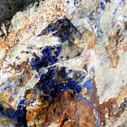 AZURITE ETC FROM CANNINGTON PARK QUARRY, SOMERSET, ENGLAND 130g MF1581