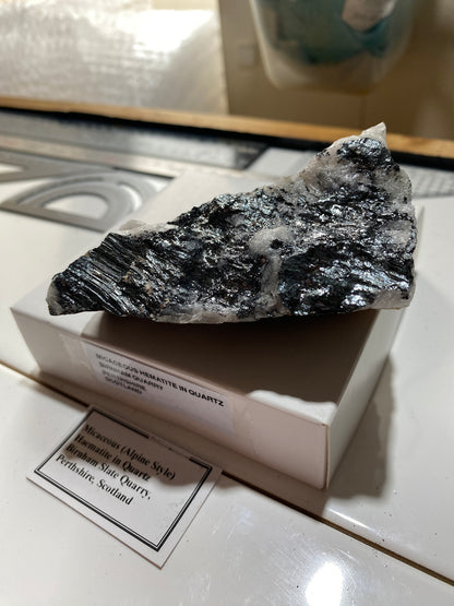 MICACEOUS HEMATITE IN QUARTZ : BIRNHAM QUARRY, PERTHSHIRE, SCOTLAND 256g MF4856