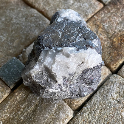 GALENA WITH CALCITE - BLACKDENE MINE, IRESHOPEBURN, STANHOPE, COUNTY DURHAM ENGLAND. 54g MF2116